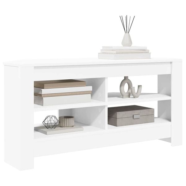 vidaXL Corner TV Cabinet White 102 x 40.5 x 45 cm Engineered Wood
