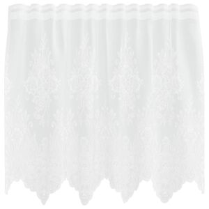 vidaXL Lace Curtain with Curtains Floral White 80 x 150 cm Polyester