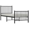 vidaXL Metal Bed Frame without Mattress with Footboard Black 80x200cm