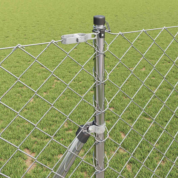 vidaXL Fence Post Silver 10 x 1.4 m (60 x 60 mm mesh) Steel