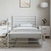 vidaXL Metal Bed Frame without Mattress with Footboard White 100x200cm