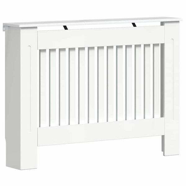 vidaXL Radiator Cover High Gloss White 112 x 19 x 81.5 cm