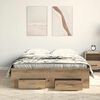 vidaXL Bed Frame with Drawer Artisan Oak 120 x 190 cm Engineered Wood