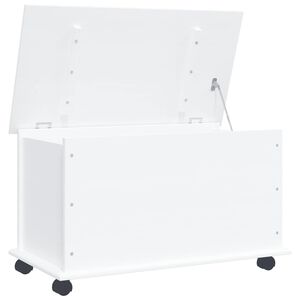 vidaXL Storage Chest with Wheels ALTA White 73x39.5x43 cm Solid Wood Pine