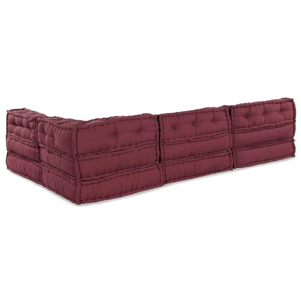 vidaXL Modular Sofa 4 pcs Maroon Fabric