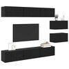 vidaXL TV Cabinet Set Wall-mounted Black Oak Engineered Wood