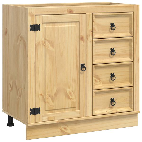 vidaXL Cabinet SKI Honey Brown 80 x 46 x 81 cm Solid Pine Wood