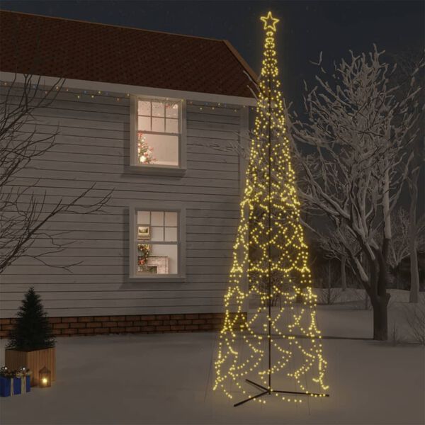 vidaXL Christmas Cone Tree Warm White 1134 LEDs 230x800 cm