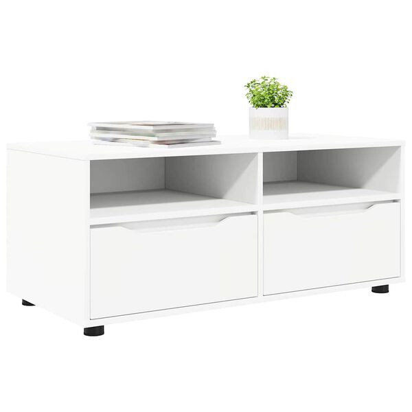 vidaXL TV Cabinet with Drawer White 100 x 48 x 43 cm Engineered Wood