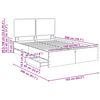vidaXL Bed Frame with Drawer Grey Sonoma 160 x 200 cm Engineer Wood