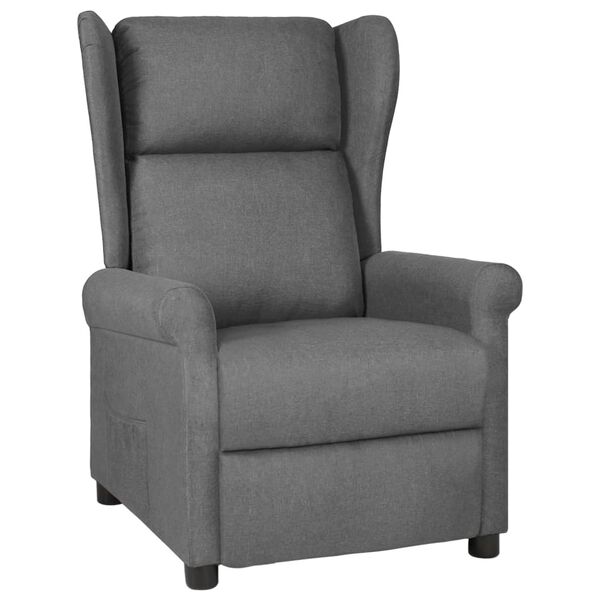 vidaXL Recliner Chair Light Grey Fabric