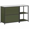 vidaXL Kitchen Storage Set 2 pcs Olive Green Cold-rolled Steel