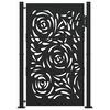 vidaXL Garden Gate Black 100x150 cm Steel Flame Design