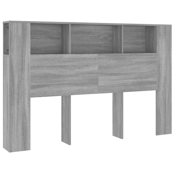 vidaXL Headboard Cabinet Grey Sonoma 160x18.5x104.5 cm