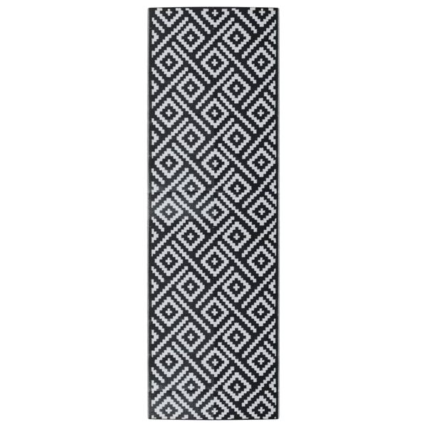 vidaXL Outdoor Carpet ARAKIL White and Black 80x250 cm PP