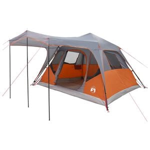 vidaXL Family Tent with Roof Grey and Orange 305 x 275 x 190 cm