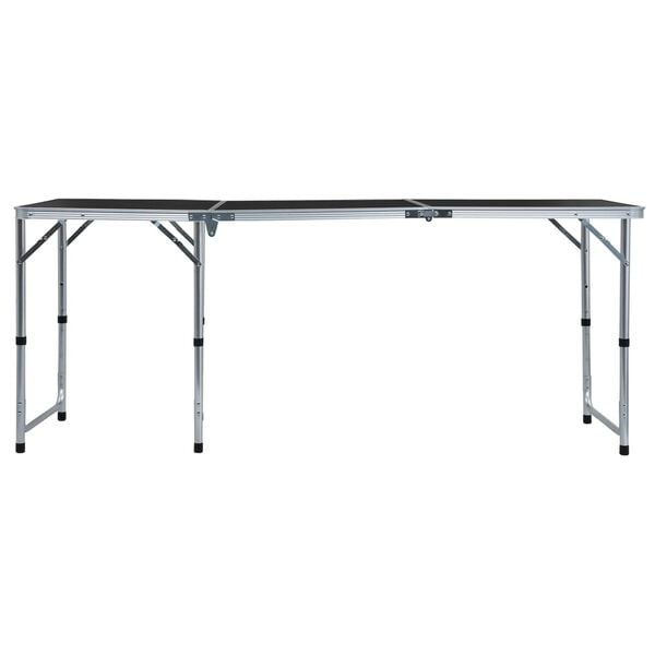 vidaXL Foldable Camping Table Grey Aluminium 180x60 cm