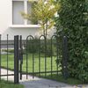 vidaXL Fence Gate with Lock Grey 103 x 124.5 cm Powder-Coated Steel