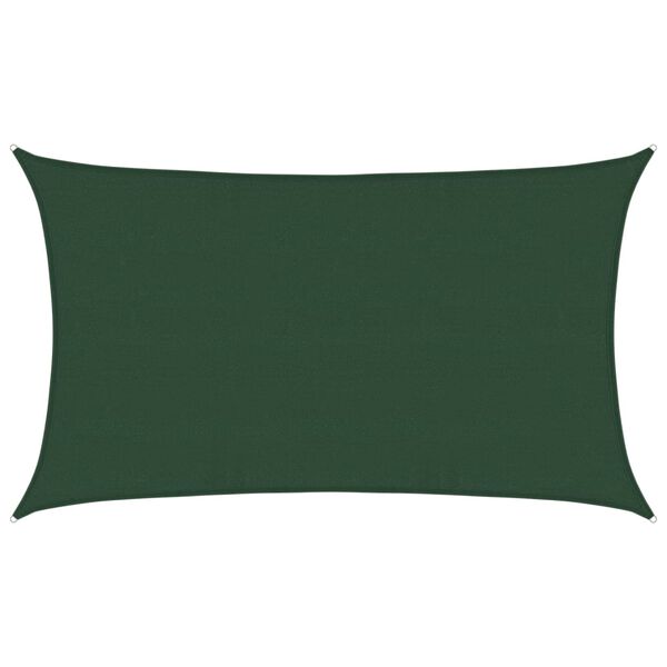 vidaXL Sunshade Sail 160 g/m&sup2; Dark Green 5x8 m HDPE