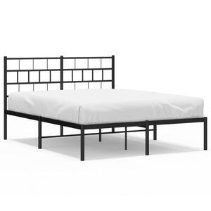 vidaXL Metal Bed Frame without Mattress with Headboard Black 120x200cm