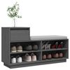 vidaXL Shoe Cabinet Grey 110x34x61 cm Solid Wood Pine