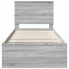 vidaXL Bed Frame Grey Sonoma 90 x 190 cm Solid Pine Wood