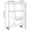 vidaXL Narrow Storage Trolley Artisian Oak 48x13x68 cm Engineered Wood