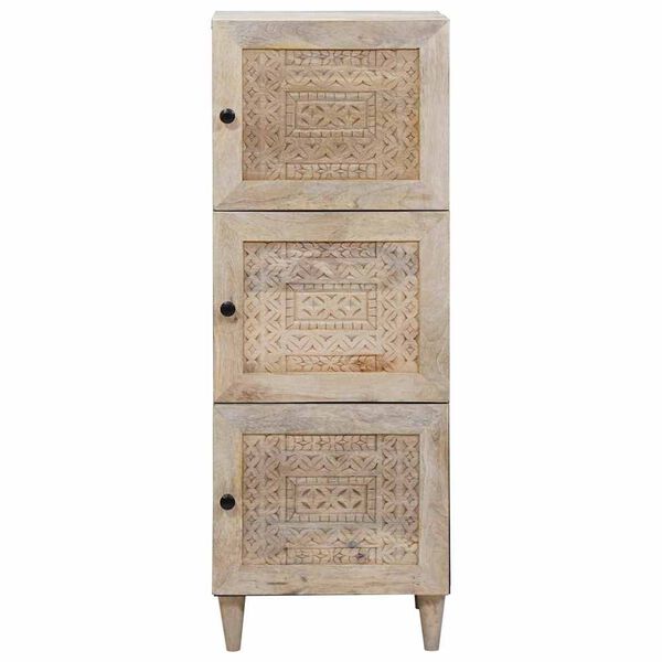 vidaXL Highboard with Shelf White 40 x 33 x 110 cm Solid mango wood