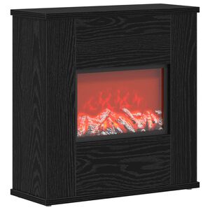 vidaXL Electric Fireplace Black Oak 47 x 18 x 48 cm Engineered wood