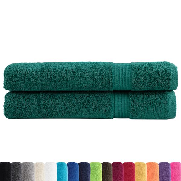 vidaXL Premium Towels SOLUND 2 pcs Green 100x200 cm 600 gsm