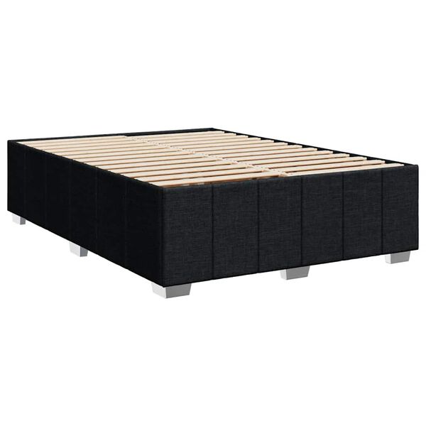 vidaXL Bed Frame without Mattress Black Double Fabric