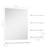 vidaXL Wall Mirror with 5 Shelves Silver 50x60 cm
