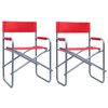 vidaXL Director's Chairs 2 pcs Steel Red