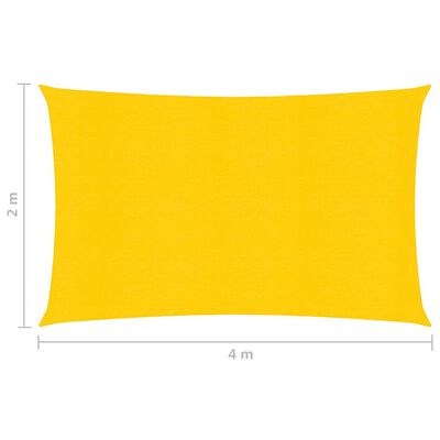 vidaXL Sunshade Sail 160 g/m² Yellow 2x4 m HDPE