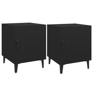 vidaXL Bedside Cabinets 2 pcs Black Engineered Wood