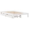 vidaXL Bed Frame without Mattress White 135x190 cm Double Solid Wood Pine