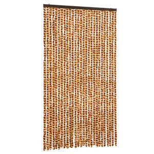 vidaXL Fly Curtain Ochre and White 118x220 cm Chenille