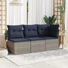 vidaXL Garden Sofa with Cushion Grey 62 x 62 x 69cm Poly Rattan