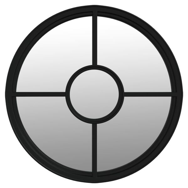 vidaXL Mirror Black 60x4 cm Iron Round for Indoor Use