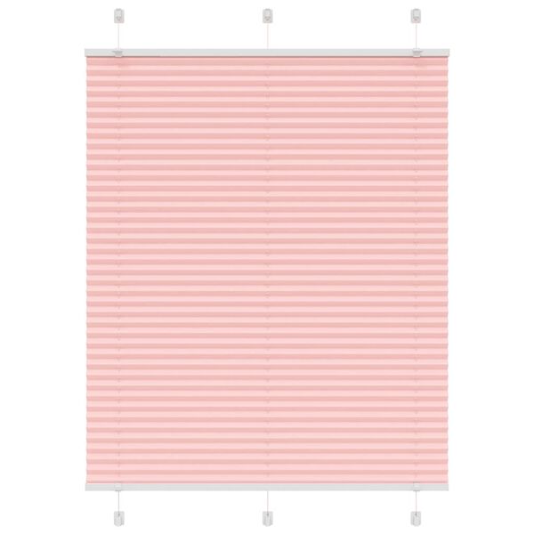 vidaXL Pleated Blind Pink 110x100 cm Fabric Width 109.4 cm Polyester