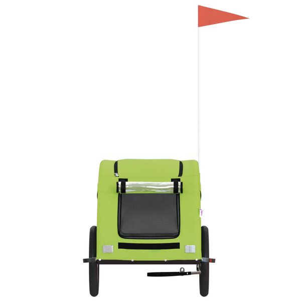 vidaXL Pet Bike Trailer Green Oxford Fabric and Iron
