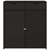 vidaXL Garden Storage Cabinet Black 105x55x113 cm Poly Rattan