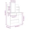 vidaXL Dressing Table with Mirror Grey Sonoma 96x40x142 cm