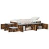 vidaXL Storage Bed Frame with Storage Smoked Oak 80 cm Engineered Wood