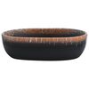 vidaXL Countertop Basin Black and Orange Oval 47x33x13 cm Ceramic