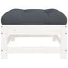 vidaXL Garden Footstool with Cushion White Solid Wood Pine