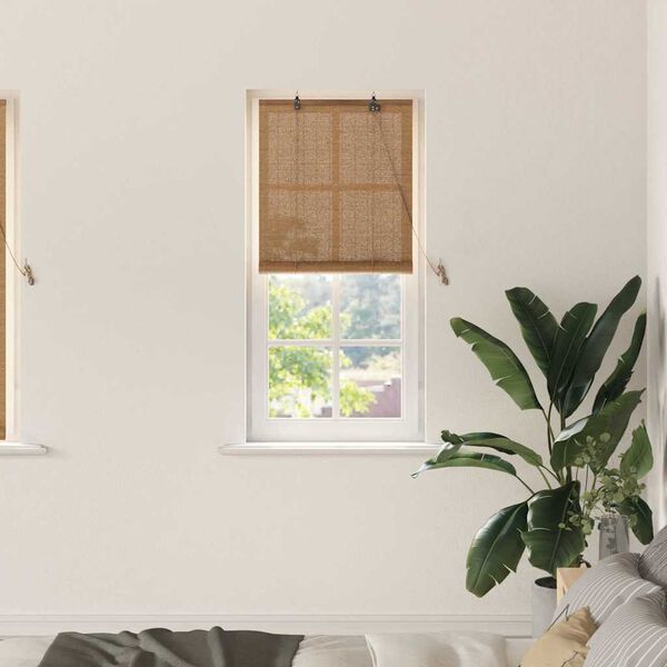 vidaXL Roller Blind with Curtains Manual Brown 60 x 160 cm Bamboo