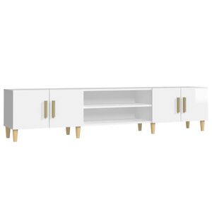 vidaXL TV Cabinet High Gloss White 180x31.5x40 cm Engineered Wood
