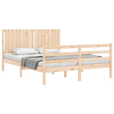 vidaXL Bed Frame with Headboard 160x200 cm Solid Wood