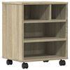 vidaXL Printer Stand with Wheels Sonoma Oak 41x32x48 cm